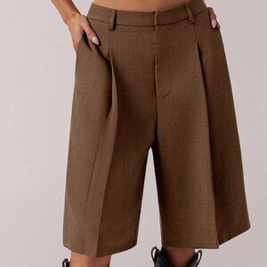 Brown Casual Women's Bermuda Shorts pants